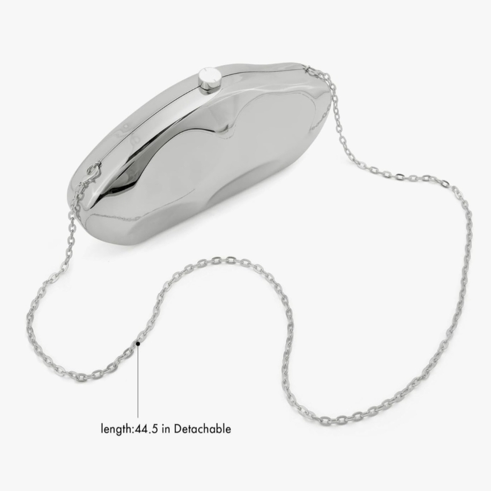 Silver Acrylic Shell Handbag.  NEW